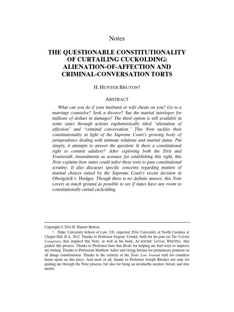 The Questionable Constitutionality of Curtailing Cuckolding (PDFDrive ...