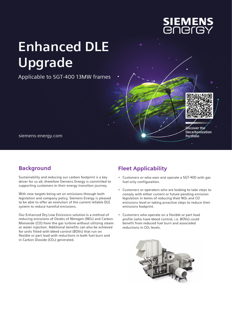 Enhanced DLE Upgrade for SGT-400 Emissions | PDF | N Ox | Carbon Dioxide