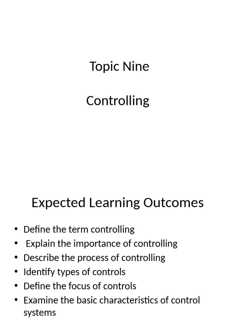 Understanding the Control Process in Management | PDF | Business