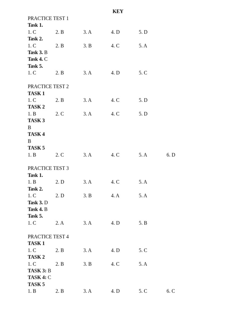 Comprehensive Practice Test Answers | PDF