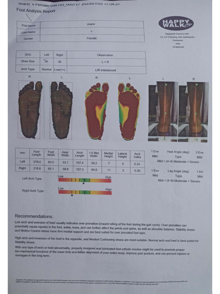 Charvii Foot Analysis | PDF