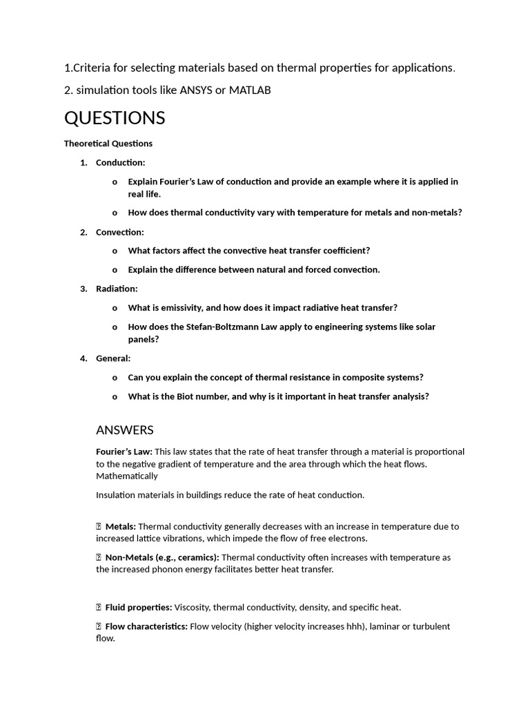 Thermal Properties and Heat Transfer Analysis | PDF | Heat Transfer ...