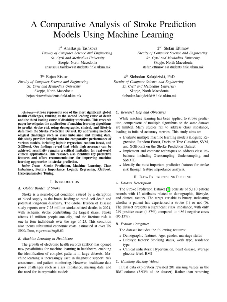 Stroke Prediction Analysis | PDF | Machine Learning | Support Vector ...