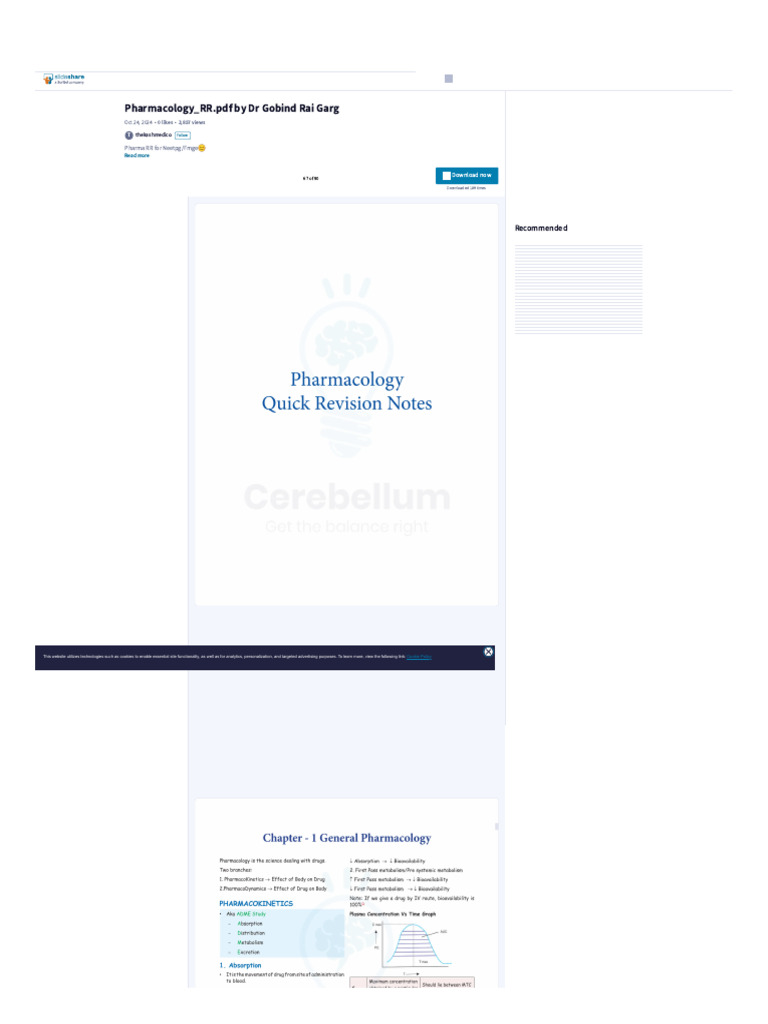 WWW Slideshare Net Slideshow Pharmacology RR PDF by DR Gobind Rai Garg ...