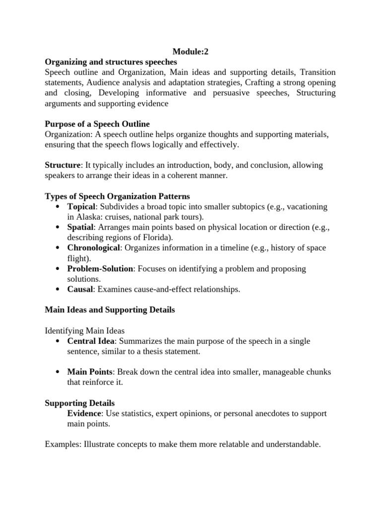 Speech Organization and Outlining Guide | PDF | Rhetoric | Argument