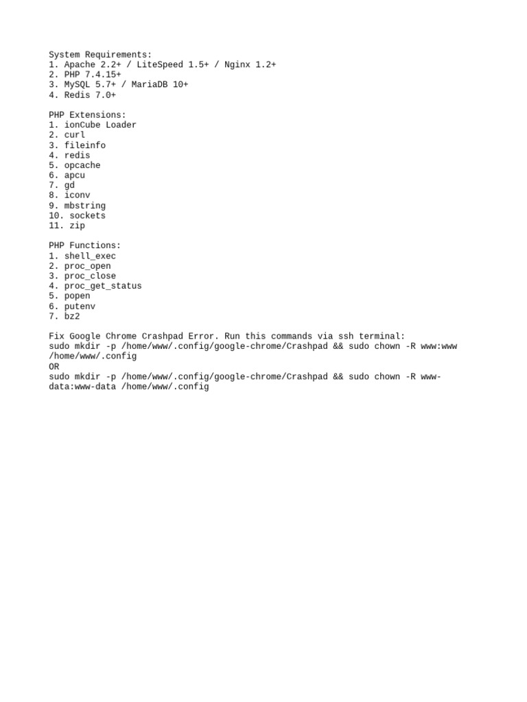 Essential Server Requirements and Fixes | PDF