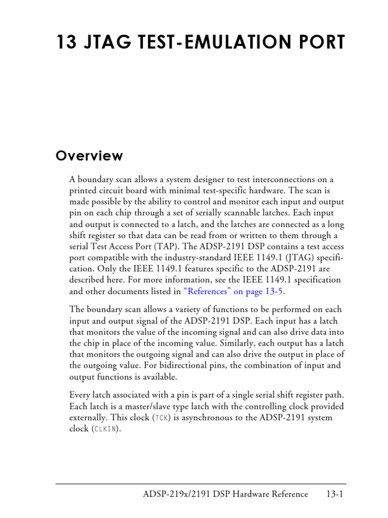 ADSP-2191 JTAG Test Access Overview | PDF | Electronics | Computer ...