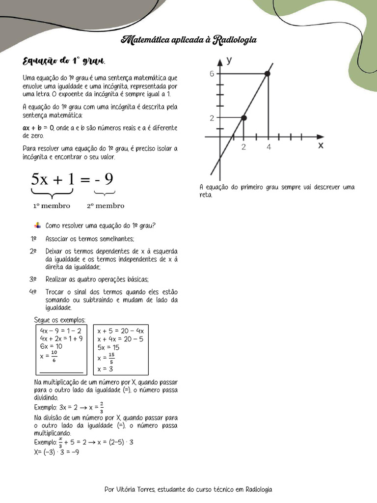 Equações de 1° e 2° Grau: Resolução | PDF