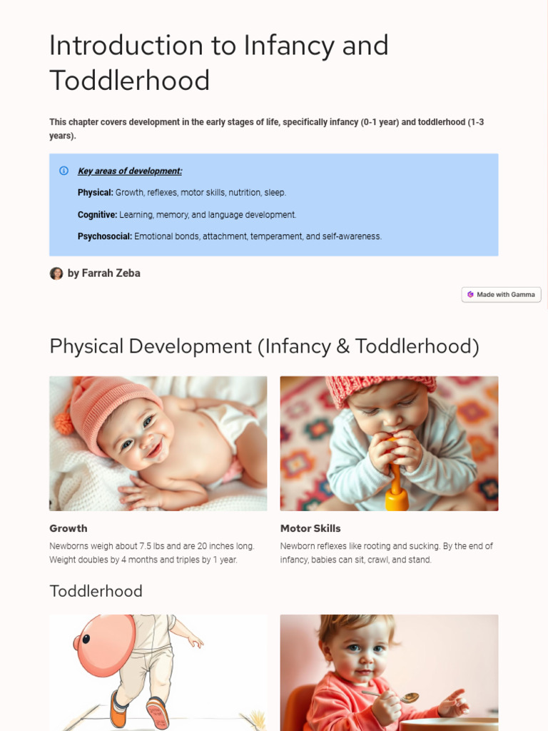 Infancy and Toddlerhood Development Guide | PDF | Infants | Attachment ...