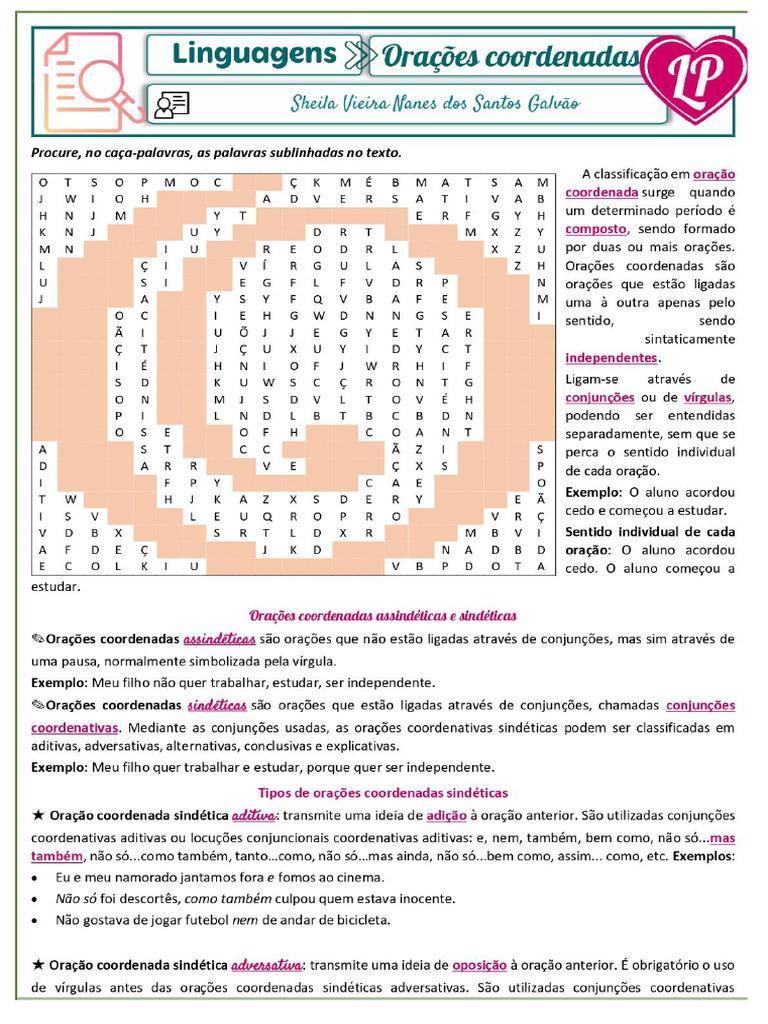 Caça Palavras de Português 9º Ano | PDF