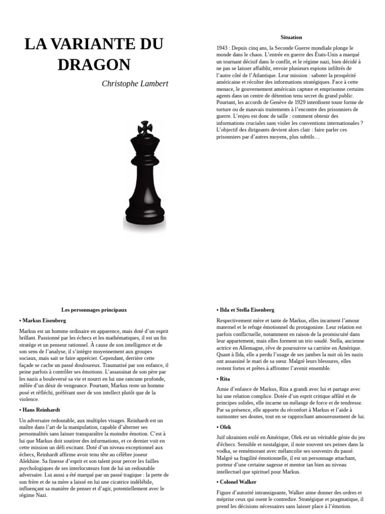 La Variante Du Dragon | PDF | Échecs