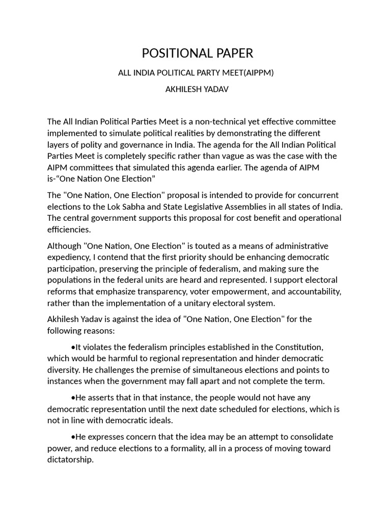 Positional Paper | PDF