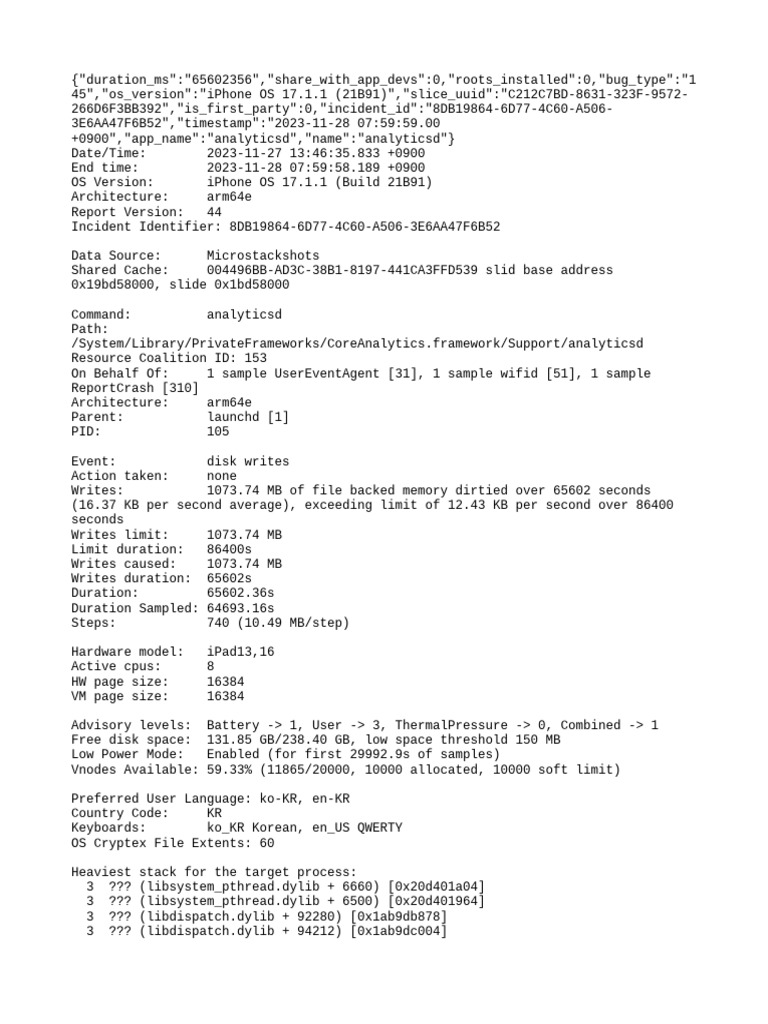 iPhone Disk Writes Analysis Report | PDF | Thread (Computing ...