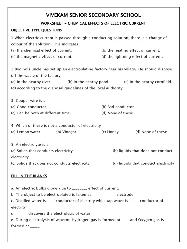 Conductivity of Water and Electrolysis | PDF