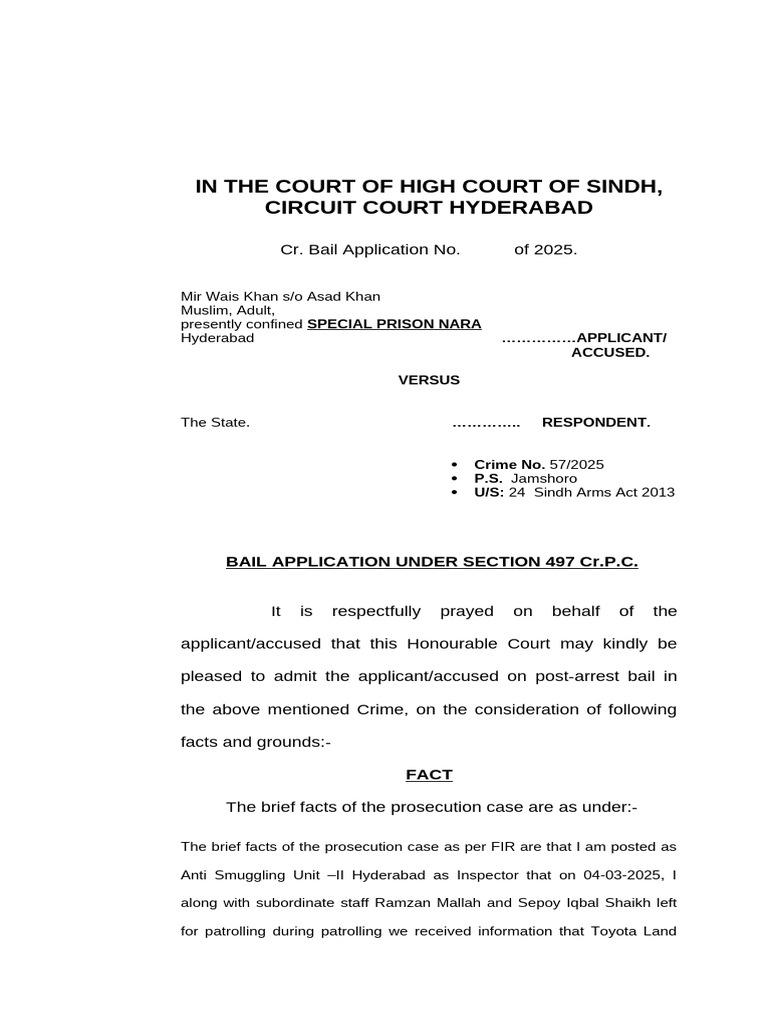 497 24 A high court bail Nazeer | PDF | Bail | Arrest