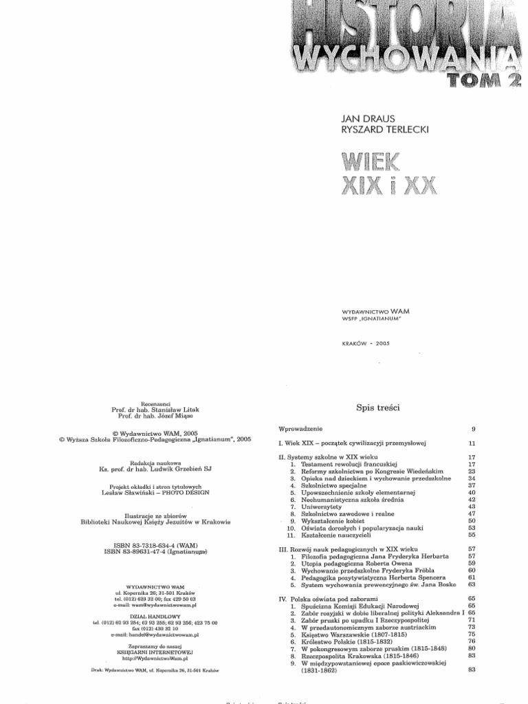 Historia Wychowania 2. Draus J, Terlecki R - Wiek XIX I XX | PDF