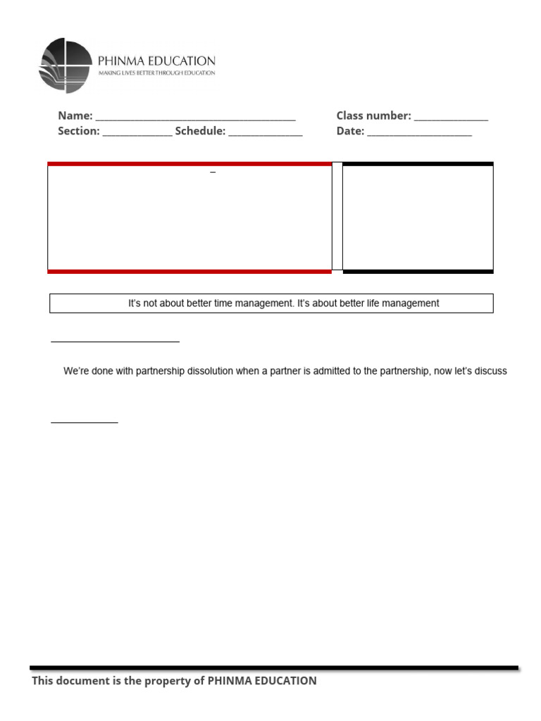 SAS Module #12 - Partnership Dissolution – Changes in Ownership II ...