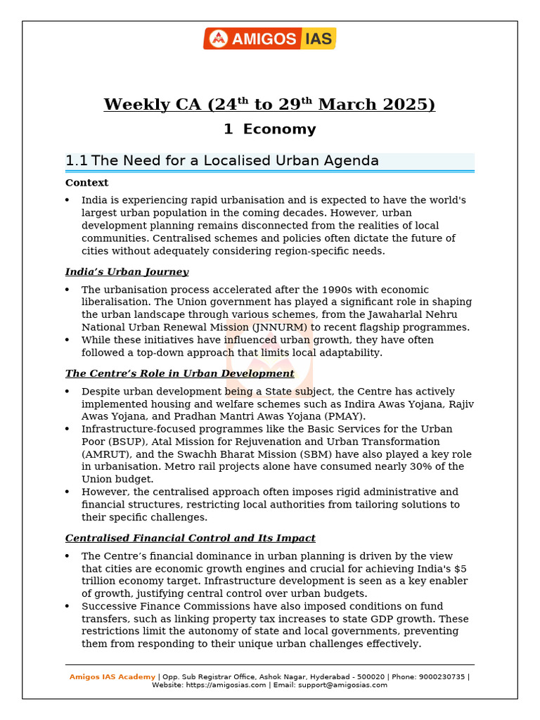 1 Weekly CA Till 29th March 2025 FOR SAKETH | PDF | Electric Vehicle ...