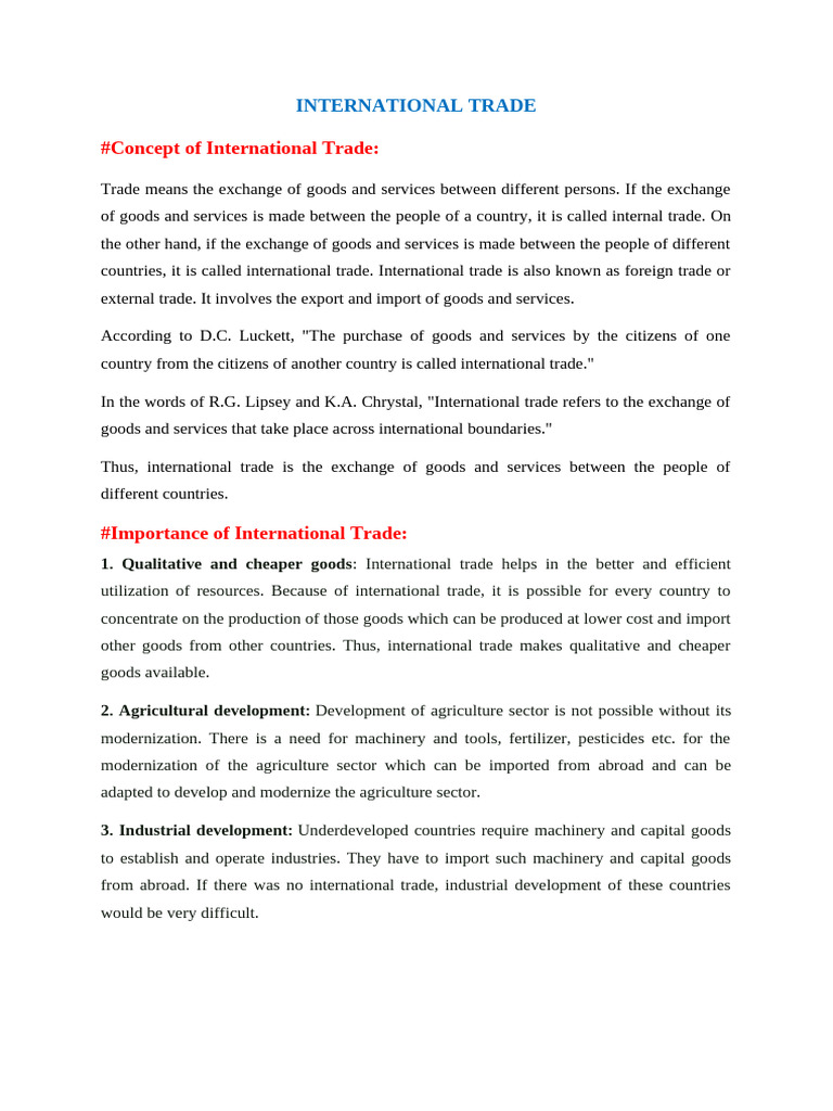 Understanding Trade Balances and Payments | PDF | Balance Of Payments ...