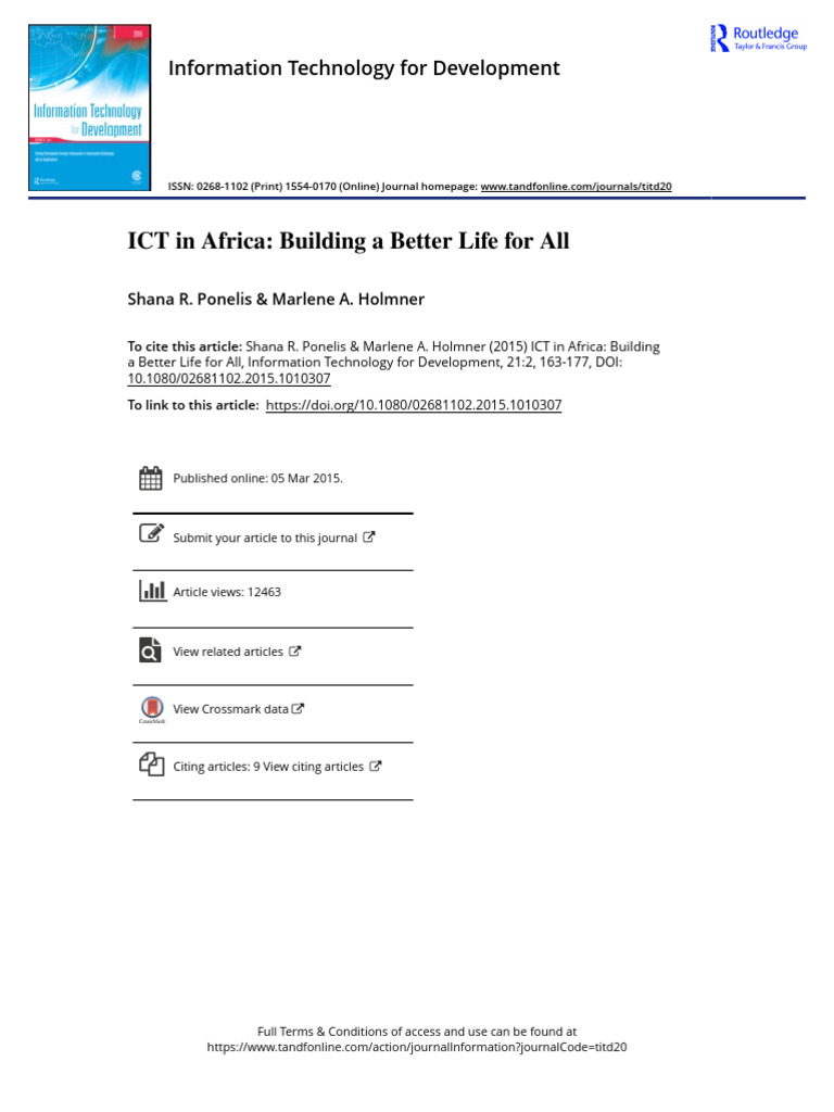 ICT in Africa Building A Better Life For All | PDF | Information And ...