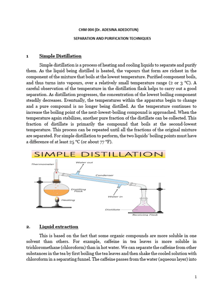Organic Compound Purification Techniques | PDF | Chromatography | Thin ...