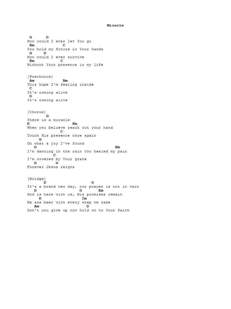 Miracle Song Lyrics for LDS Worship | PDF