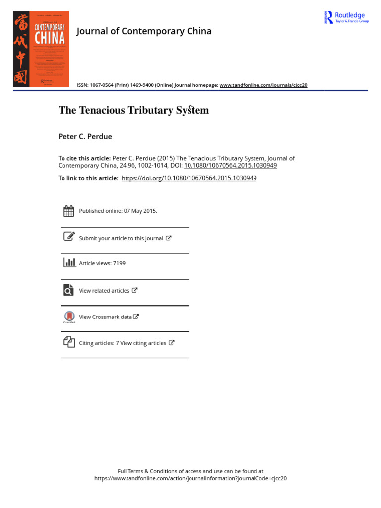 The Tenacious Tributary System | PDF | Qing Dynasty | China
