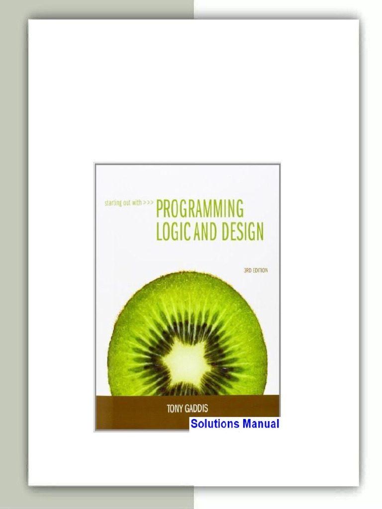 Starting Out with Programming Logic and Design 3rd Edition Tony Gaddis ...