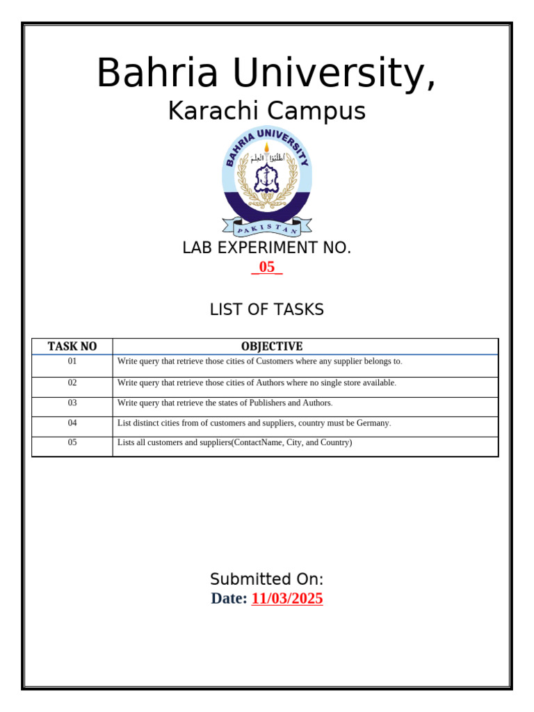 SQL Set Operations Lab Report | PDF | Databases | Sql