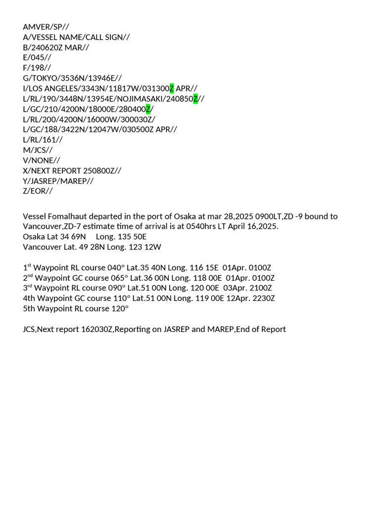 Amver - Coa | PDF