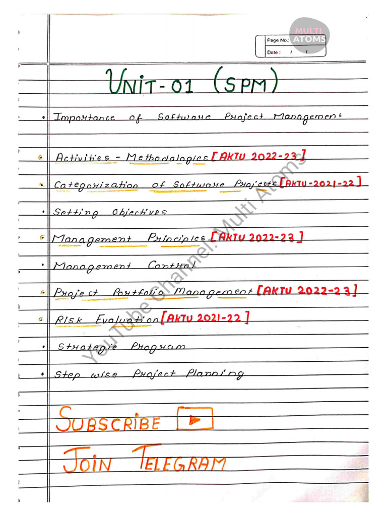 SPM Unit 1 Multi Atoms Notes | PDF