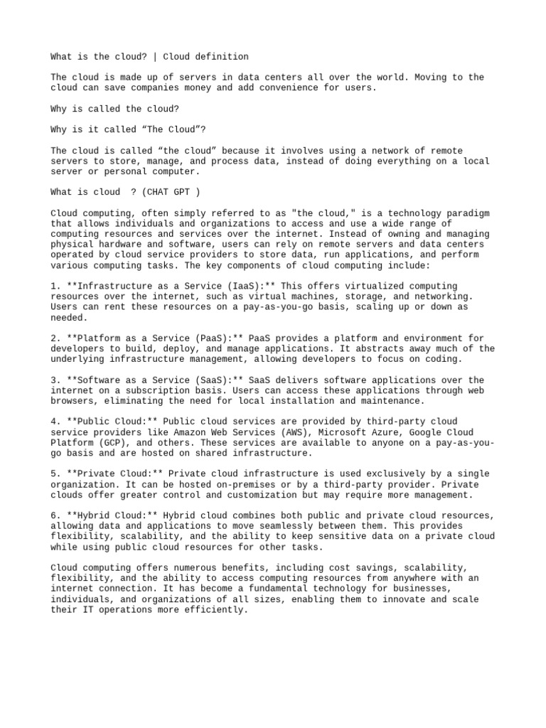 My Notes | PDF | Cloud Computing | Software As A Service