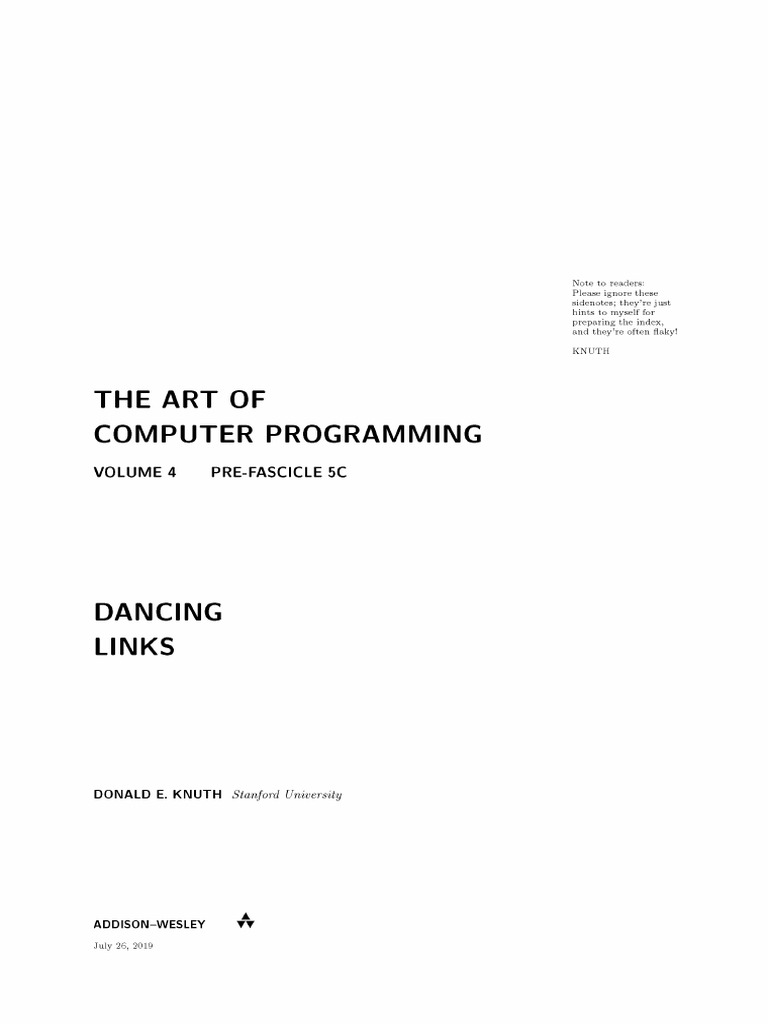 octuple Knuth D. The Art of Computer Programming Vol 4. Pre Fasc 5c
