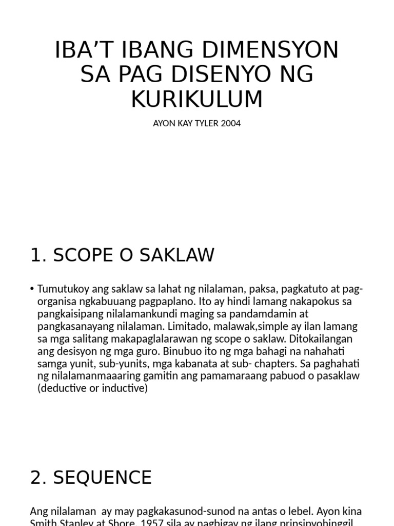 Ibat Ibng Disenyo NG Kurikulum | PDF