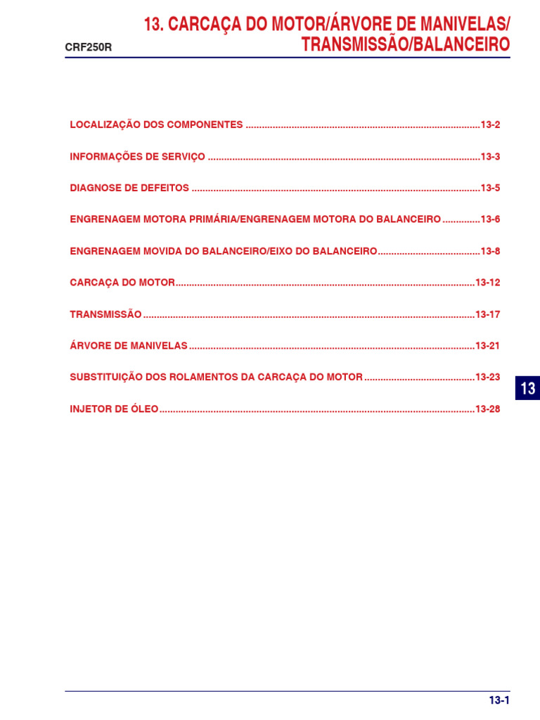 13_MOTOR-MANIV_TRANSM_BALANC_CRF250R | PDF | Engrenagem | Eixo
