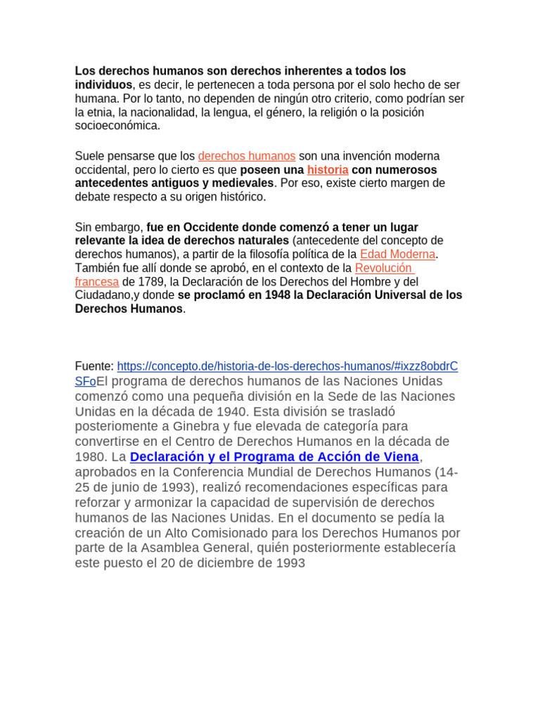 Historia y evolución de los derechos humanos | PDF