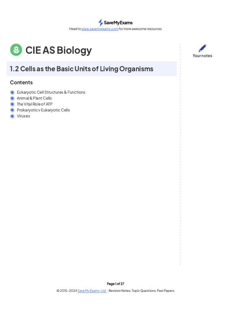 Cells: Basic Units of Life | PDF | Cell (Biology) | Endoplasmic Reticulum