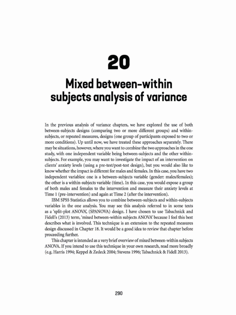 Split Anova | PDF | Analysis Of Variance | Statistics