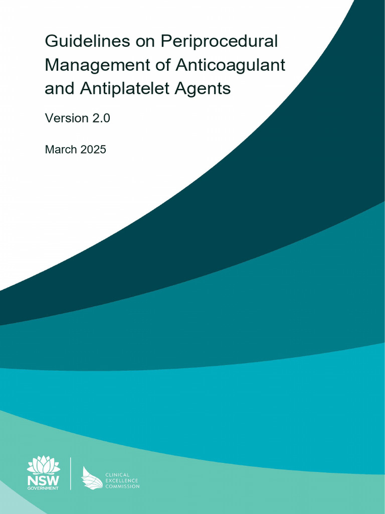 Guidelines On Perioperative Management of Anticoagulant and ...