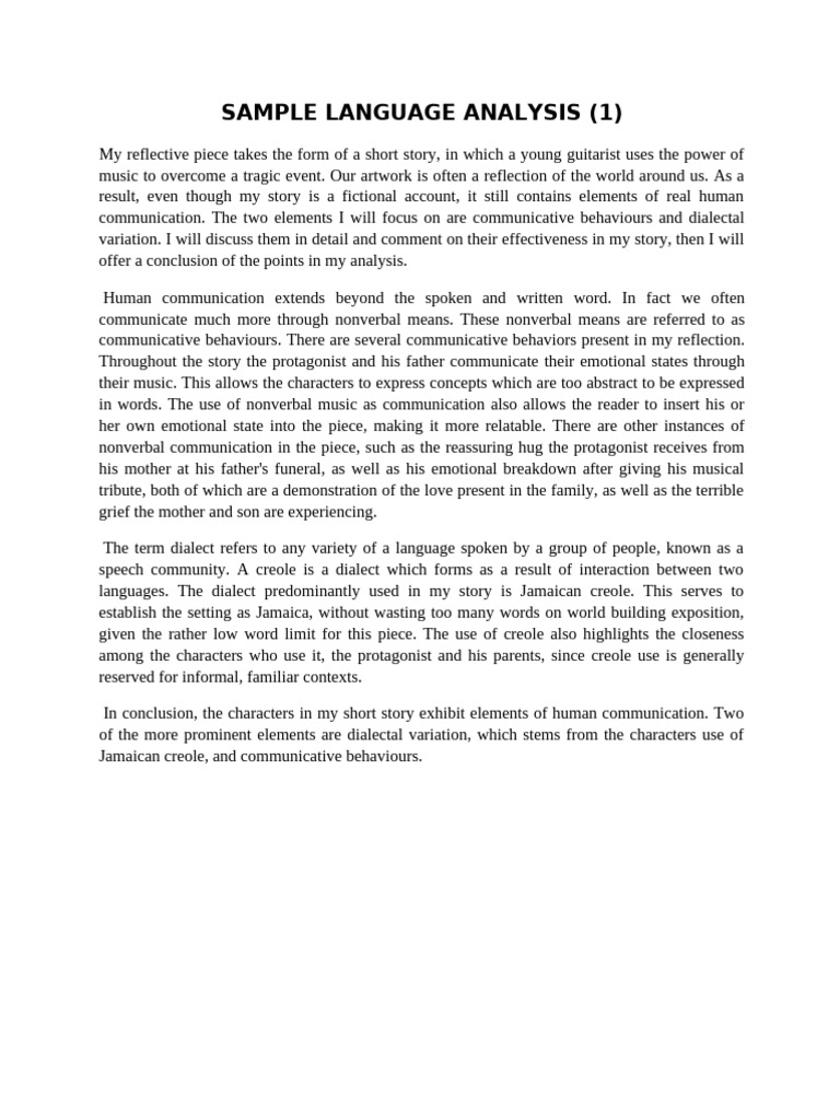 Analyzing Communication in Fiction | PDF