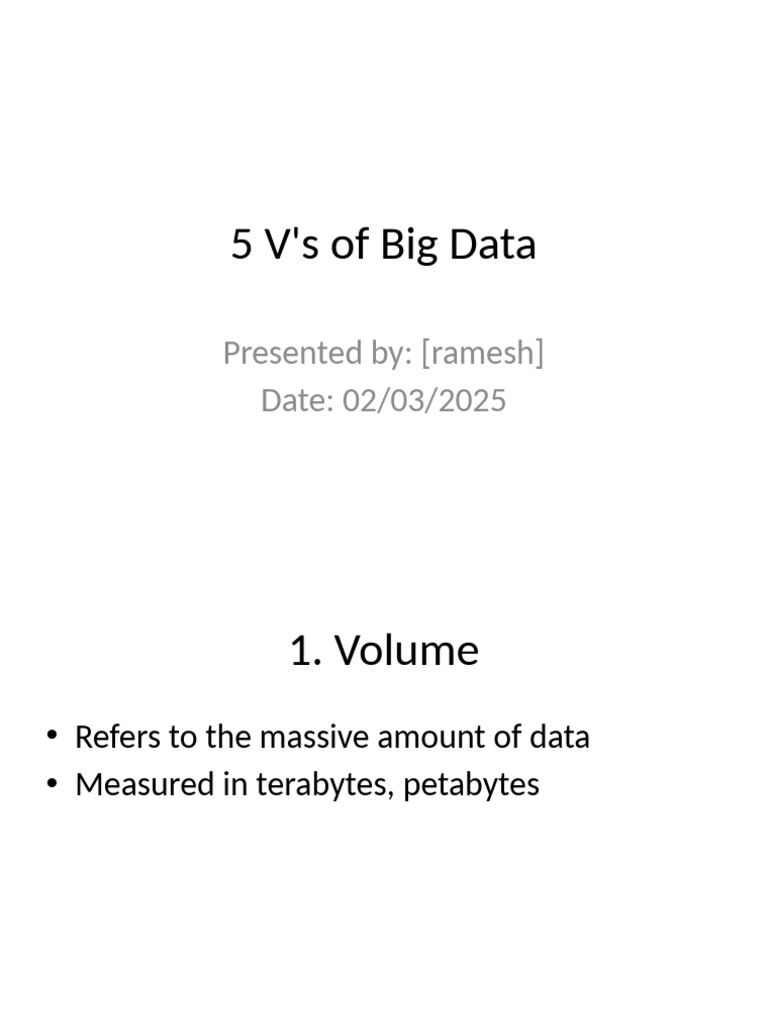 Understanding the 5 V's of Big Data | PDF