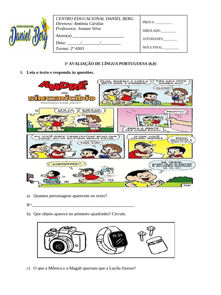 Prova de Língua Portuguesa - 2º Ano | PDF
