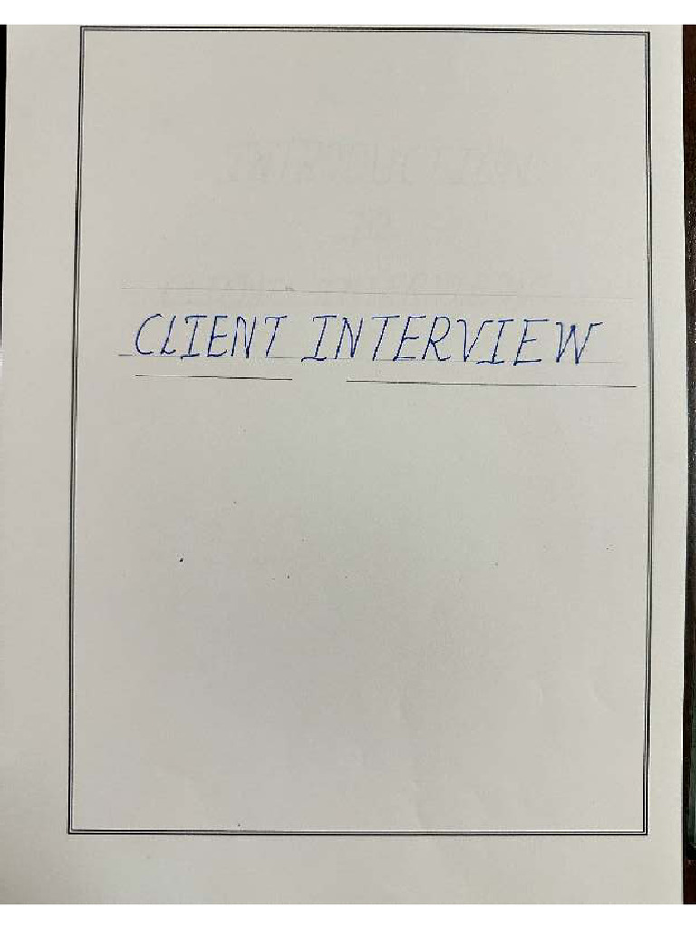 Client Interview | PDF