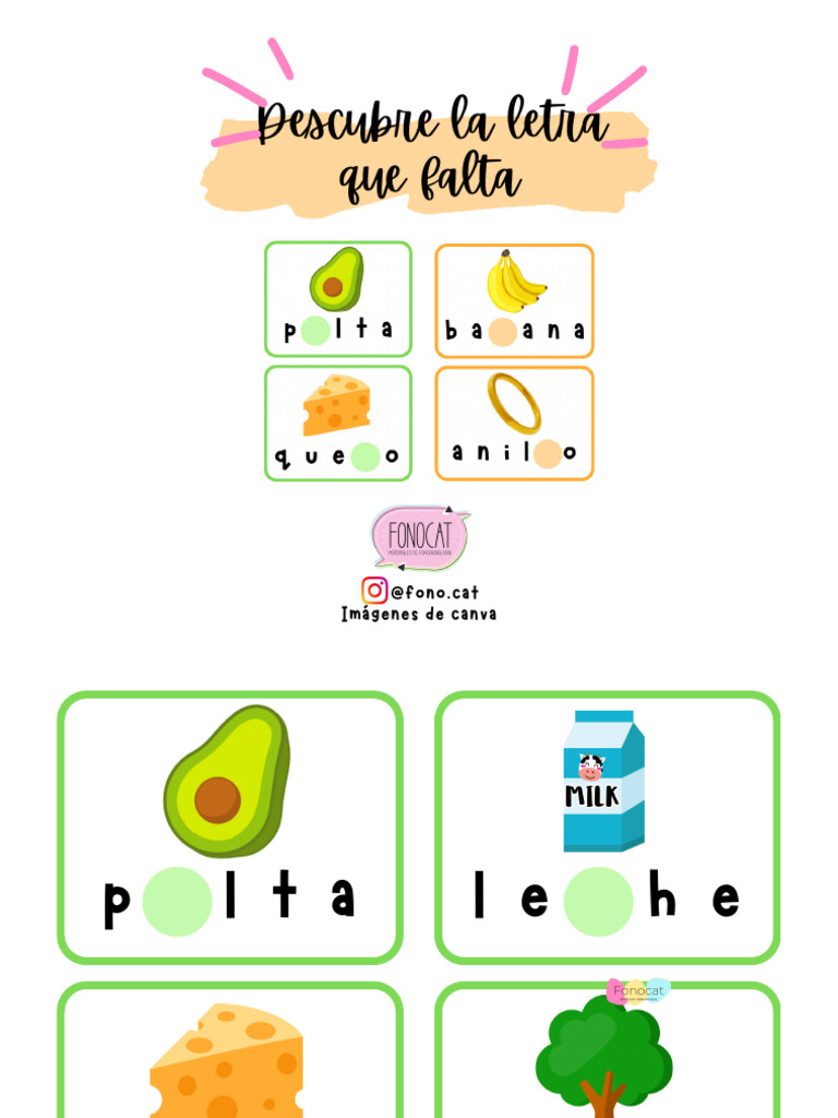 Descubre La Letra Que Falta (5 y 6 Letras) | PDF