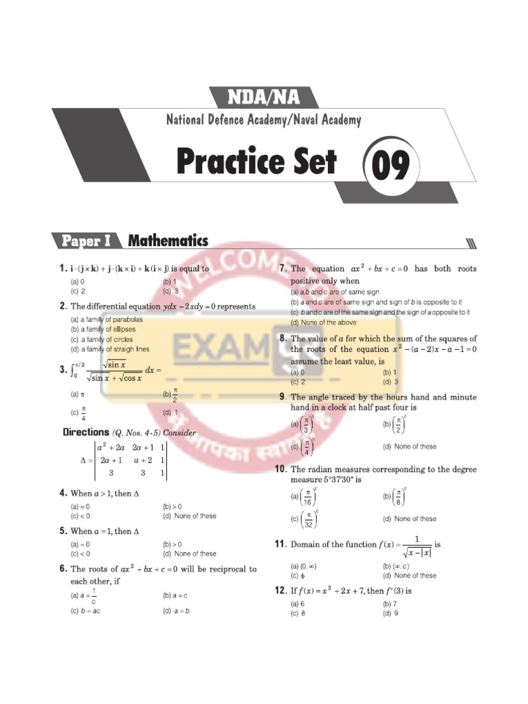 Nda Practice Eng Set - 9 | PDF
