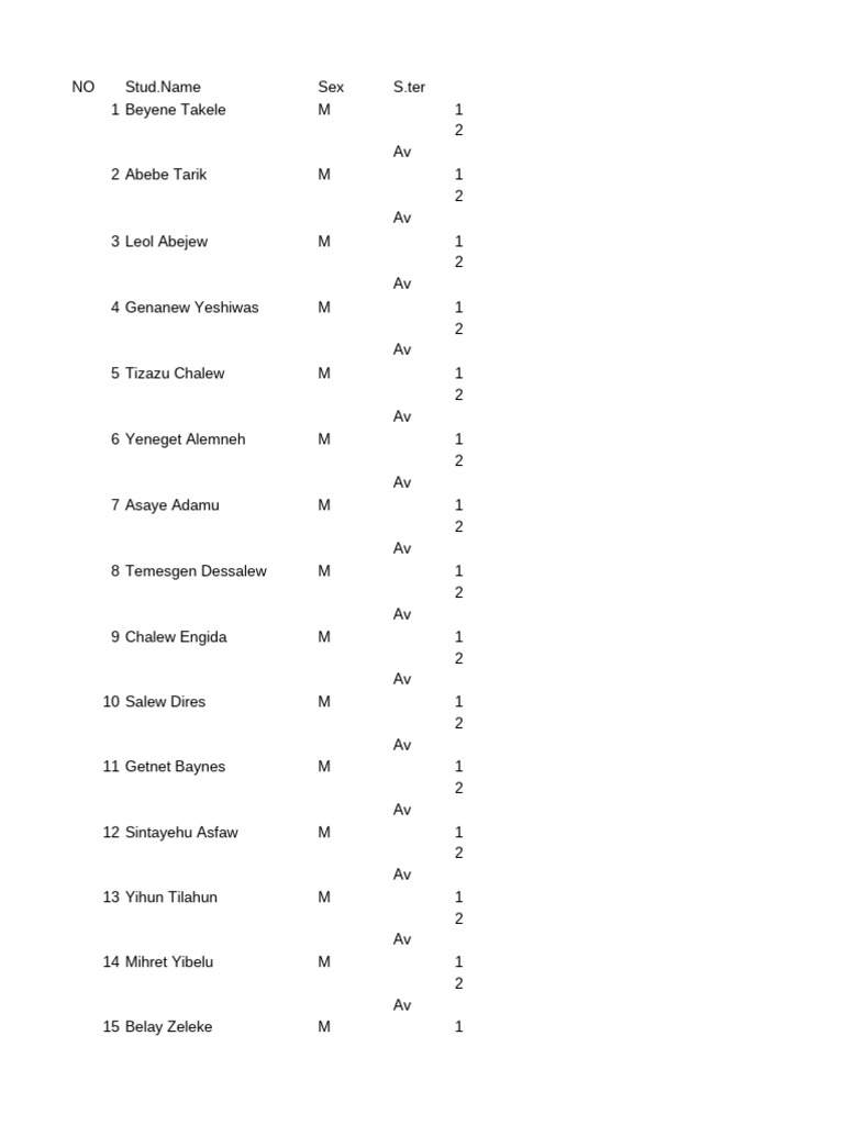 Roster8A&B @ | PDF