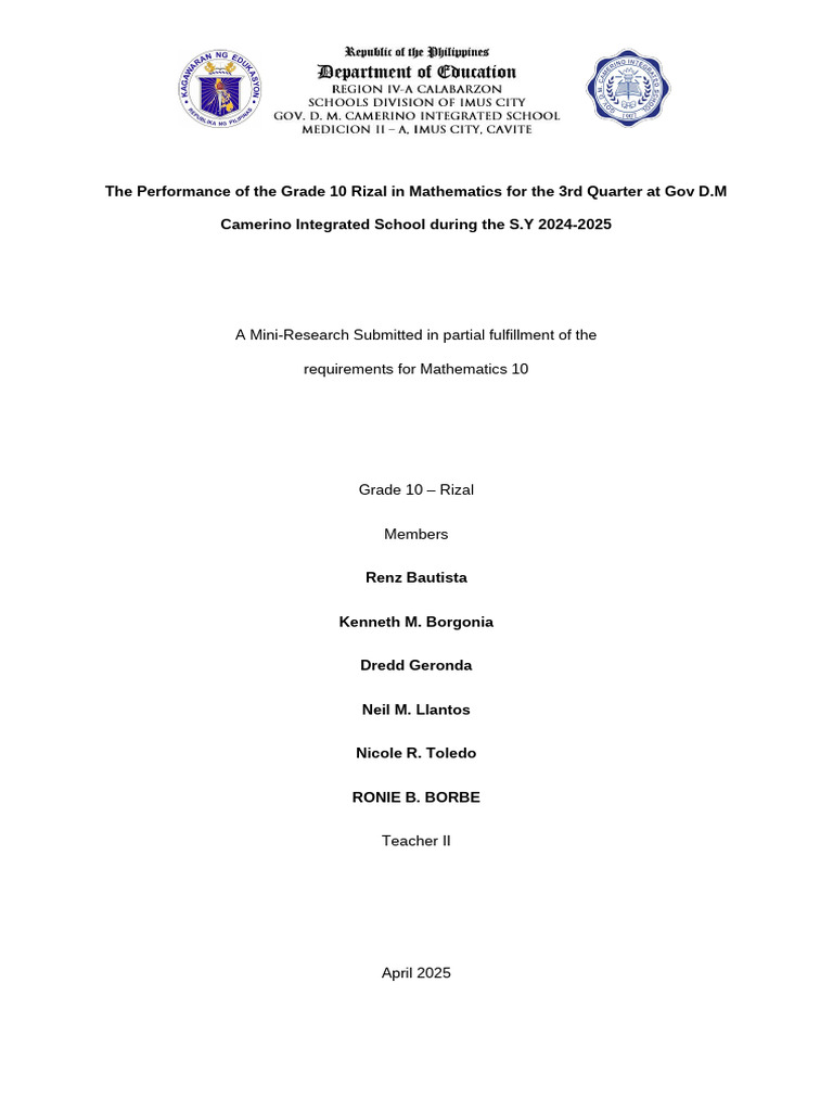 Math Research Napakaslay | PDF | Statistics | Quantitative Research