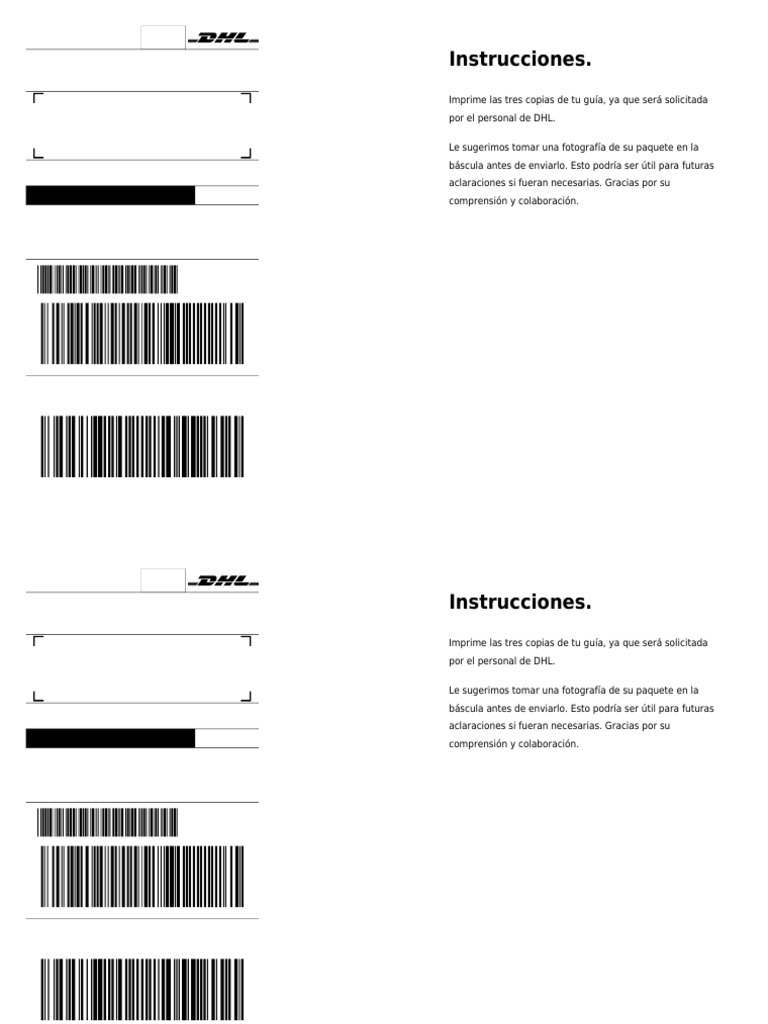 Guía de Envío DHL para Paquetes | PDF