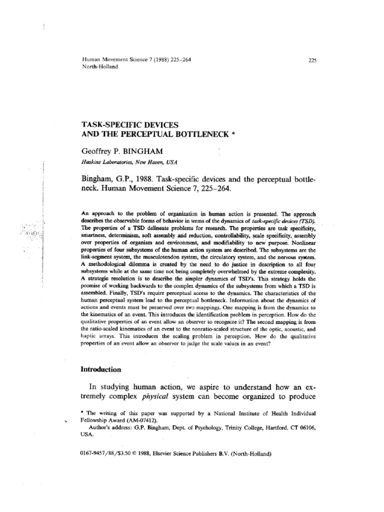 Task-Specific Devices in Human Action | PDF | Muscle Contraction ...