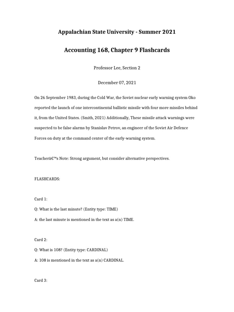 Accounting 168 Chapter 9 Flashcards | PDF